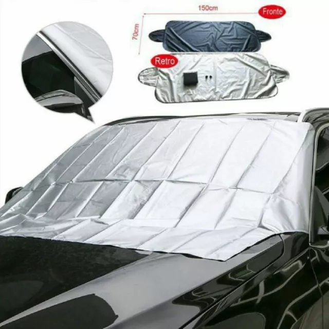 Copertura del parabrezza per protezione dalla neve antigelo con pellicola  in alluminio per auto, dimensioni: 142