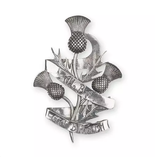 'Alba Gu Brath' Scottish Thistle Trio Polished Pewter Kilt Pin