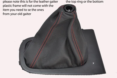 RED STITCH LEATHER MANUAL GEAR GAITER PLASTIC FRAME FITS MG MAESTRO - View #4