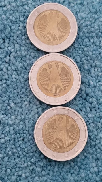 pièces 2 euros rares 2002 Aigle Federal Allemagne
