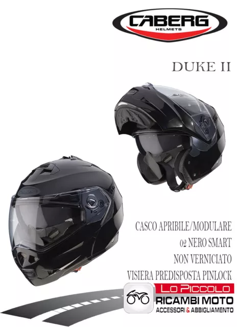 Caberg Duke Ii Casco Apribile Modulare Nero Smart Non Verniciato L 59-60