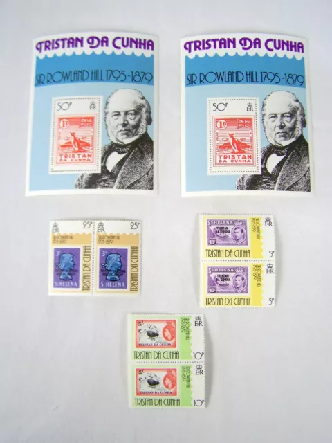 Tristan Da Cunha Stamp Collection Sir Rowland Hill St. Helena 25p, 50p, & 10p