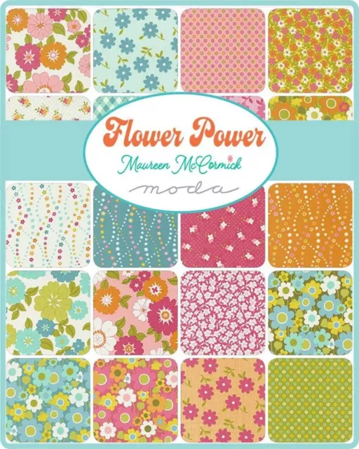 Moda Jelly Roll - FLOWER POWER - 100% Patchwork Cotton Fabric