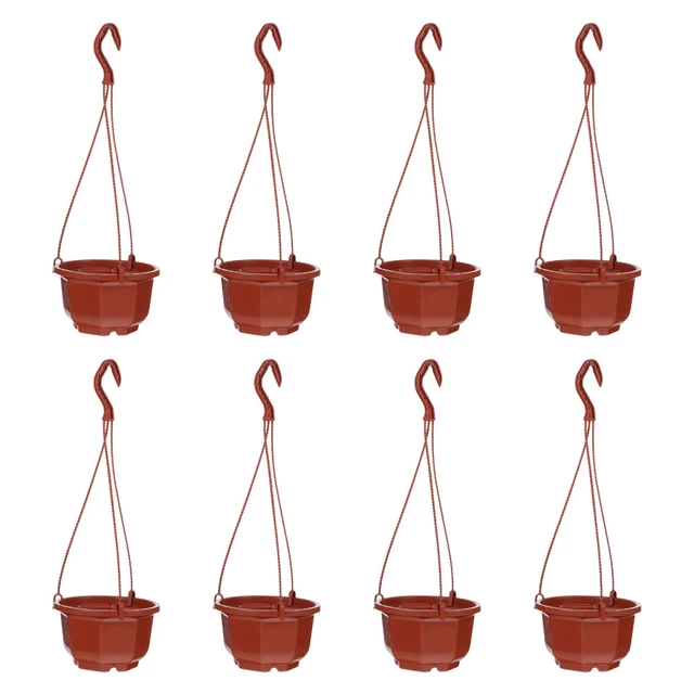 8Pcs Kunststoff Hängen Töpfe Hängen Pflanzer Korb Wand Anlage Container