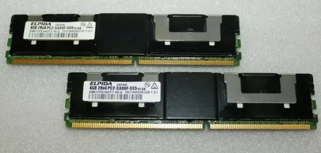 ELPIDA 8GB (2X4GB) 2Rx4 PC2-5300F DDR2 ECC Server Memory Ram EBE41FE4ACFT-6E-E