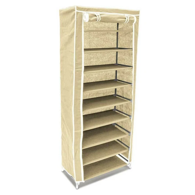 1pz 2/3/6/9 ripiani scarpiera pieghevole con porta, impilabile antipolvere scarpiera, contenitore per scarpe da ginnastica in plastica, organizzatore salvaspazio per , camera da letto, casa, dormitorio | Sconti