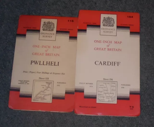 Ordnance Survey One Inch Map of Great Britain (National Grid) - see images