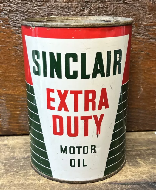 Vtg 1950s Sinclair Extra Duty Motor Oil 1 Quart Oil Can Tin Dino Gas & Oil Vtg 1950s Sinclair Extra Duty Motor Oil 1 Quart Oil Can Tin Dino Gas & Oil