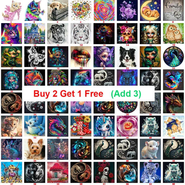 Full Drill 5D Diamond Painting Embroidery Picture Art Cross Stitch Animal Kit UK
