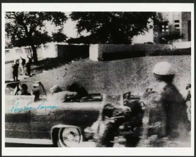 Mary Ann Moorman John F Kennedy Assassination Witness Signed Photo 8" X 10"