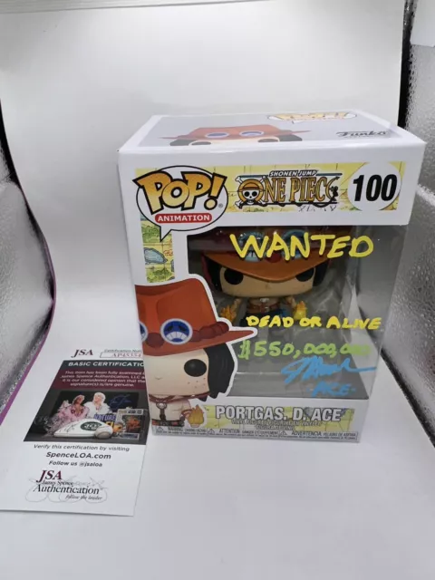 One Piece Anime Portgas. D. Ace Funko Pop Autographed Signed By Jesse Hooker