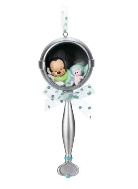 Disney Mickey Baby's 1st Christmas Rattle Ornament Sketchbook New with Tag