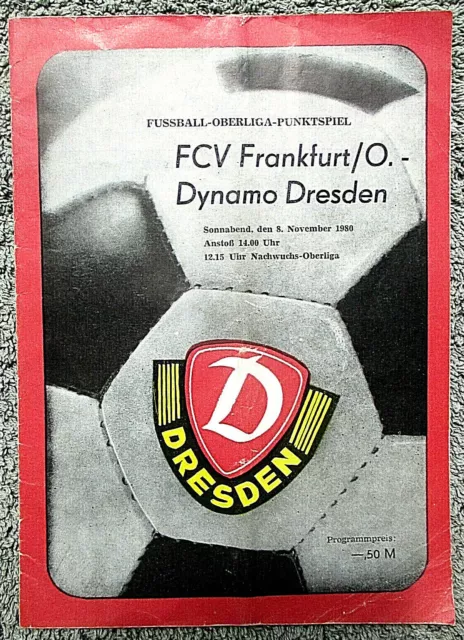 Dynamo Dresden - FC Vorwärts Frankfurt Oder / FCV 1980 - 1981   DDR Oberliga