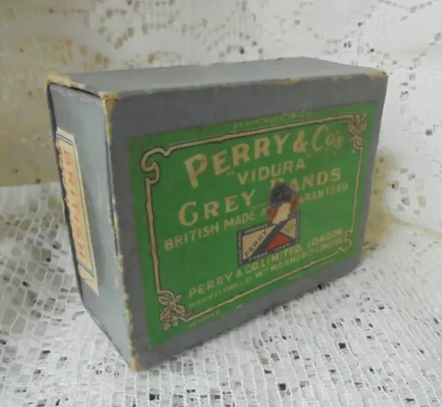 Vintage Perry & Co Vidura Grey Bands - Box With Bits Of (Shaws) Sealing Wax/Seal 2