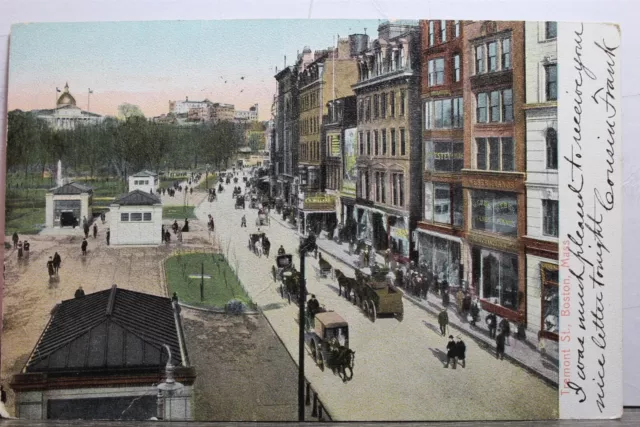 Massachusetts MA Boston Tremont Street Postcard Old Vintage Card View Standard