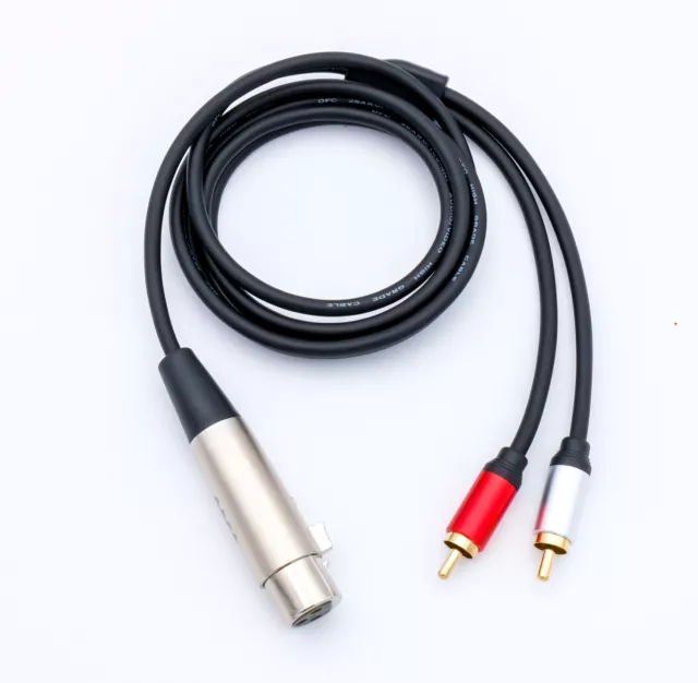 XLR Buchse auf RCA Dual Stecker Mikrofon Audio Y Splitter Kabel für Lautsprecher