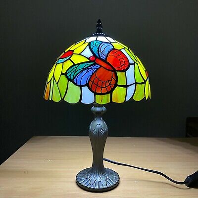 Tiffany Style Butterfly design Table Lamps Stained Glass Shade Home Decoration