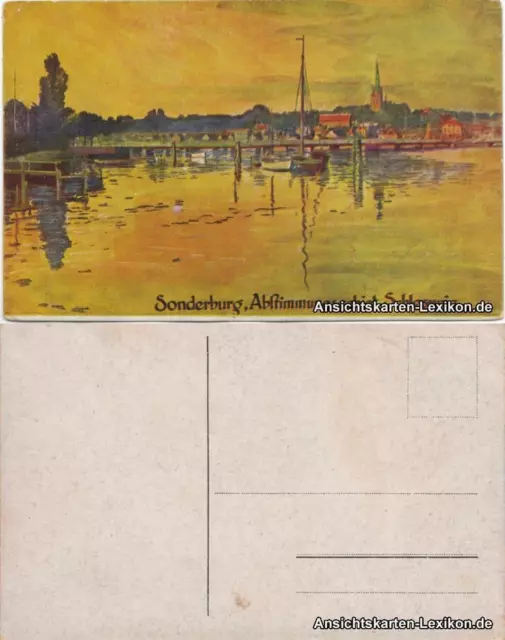 Sonderburg Sønderborg Panorama (Künstlerkarte - Abstimmungsgebiet) 1930