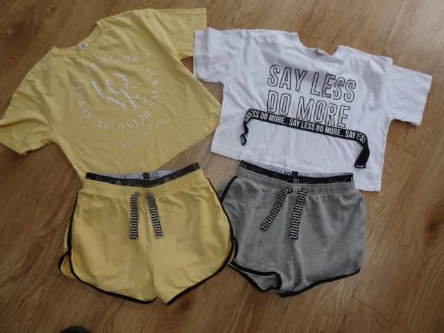 RIVER ISLAND girls 4 pack summer clothes bundle shorts t shirt AGE 11 - 12 YEARS