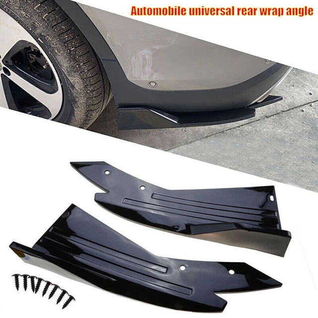 Universal Rear Bumper Lip Side Splitter Diffuser Spoiler Body Kit Gloss Black