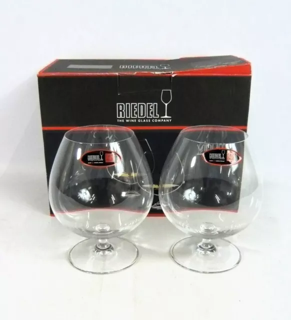 Pair Of Riedel Crystal Glass Brandy Glasses Boxed