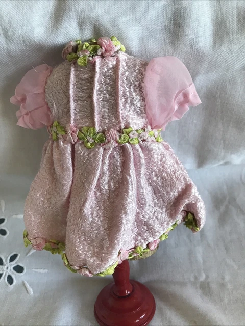 Robe Pour Poupée Ancienne Mignonnette - Dentelle, Taille 11cm, Reproduction
