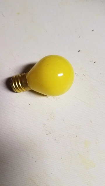 Vintage JAPAN Christmas ROUND Glass Light Bulb Yellow RARE 1950s 1960s