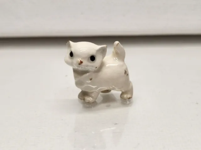 Hagen Renaker Miniature Mini Ceramic Persian Cat Kitten White Figure Figurine