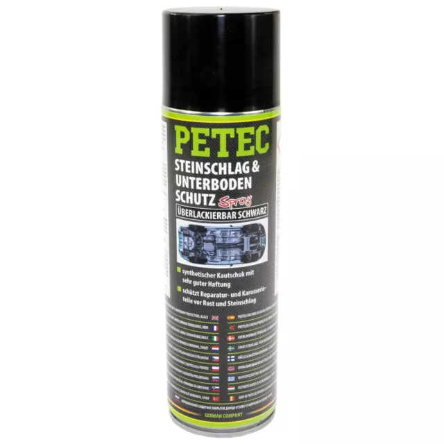 PETEC 73250 500 ML Caduta di Sassi E Protezione Sottoscocca Nero Grigio Caucciù