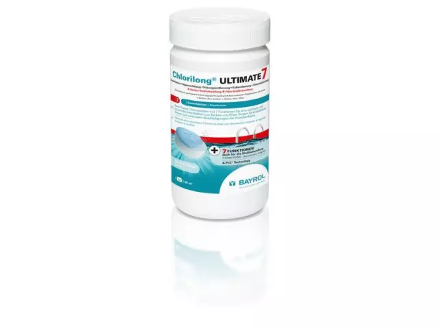 BAYROL CHLORILONG ULTIMATE 7 Chlor Tablette 1,2 KG Zwei-Phasen 300g Tabs 2299356