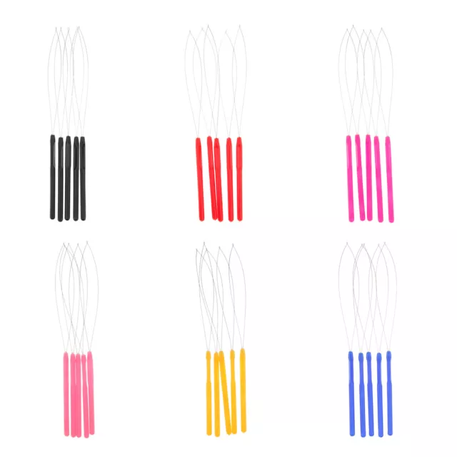 5x Pulling Loop Needle Threader Hair Extension Tools Rings Beads