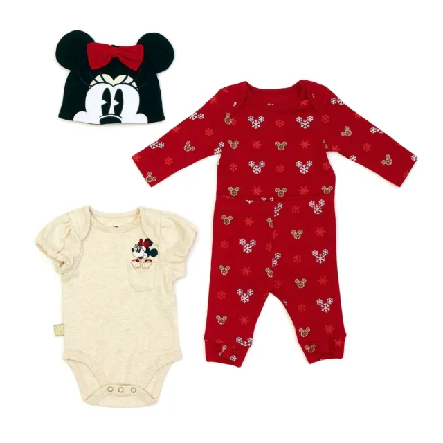 Disney Baby Minnie Mouse Christmas Bodysuit & Bottoms Set Outfit - 12-18 Months