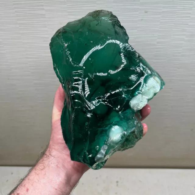 Green Obsidian Rough 8.8Lbs From Mexico Volcanic Glass Mineraloid White Bubbles!