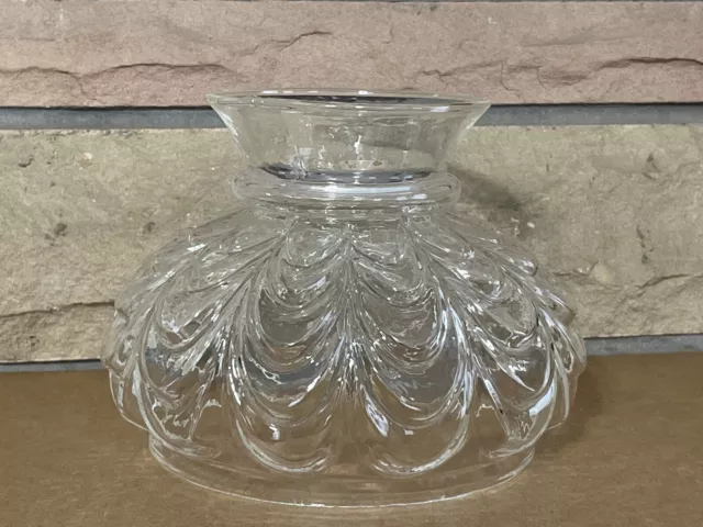 Vintage GWTW 7" Fitter Drape Flat Top Hurricane Oil Or Electric Glass Lamp Shade
