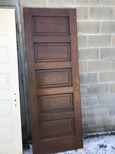 MARW7 antique oak raise panel passage door 30 x 82.75 x 1.75