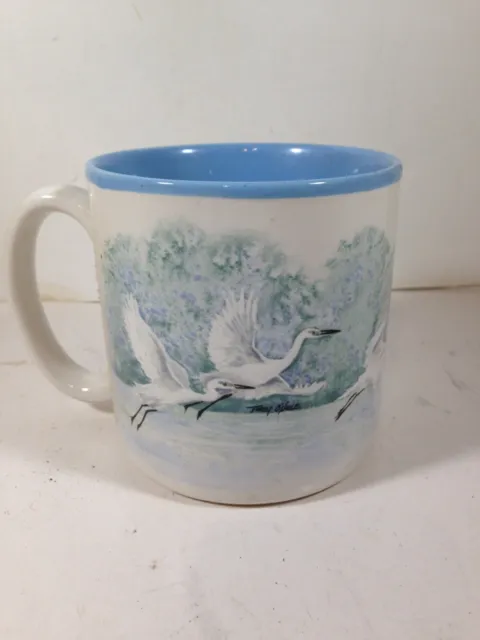 Ceramic Blue Egrets Birds in Flight Coffee Mug Potpourri Press