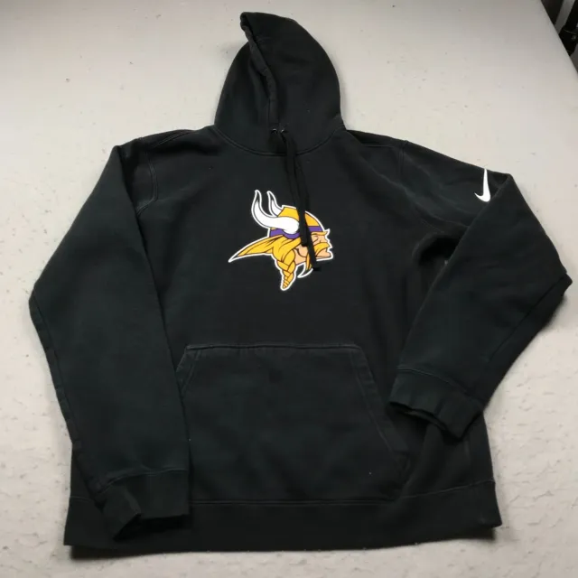 Minnesota Vikings Hoodie Mens Medium Black Sweatshirt Nike NFL Pullover Sweater