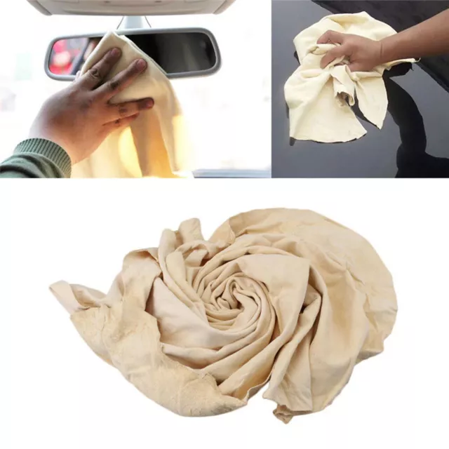 Natural Chamois Leather Car Cleaning Cloth Washing Absorbent Drying Shammy Towel