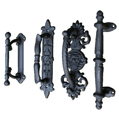 Large Cast Iron Gate Barn Shed Pull Door Handles Antique Cupboard Decor Vintage