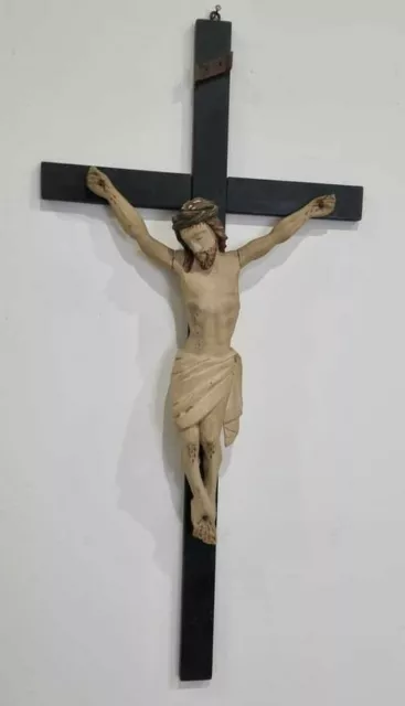 Crocifisso Legno Cristo Scultura Reliquia Madonna Immacolata Addolorata...