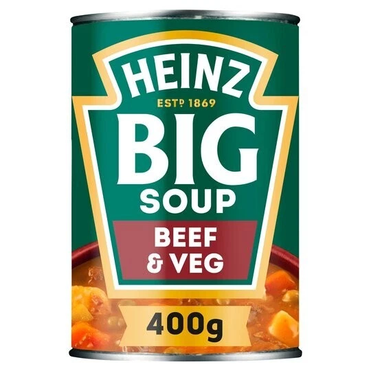 HEINZ BIG SOUP Brodo di manzo grande 400 g x 8 lattine lattine LUNGA DATA