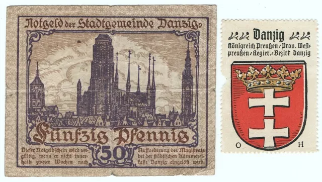 Danzig * Gdansk * Westpreußen * Notgeld * echt gelaufen 1919