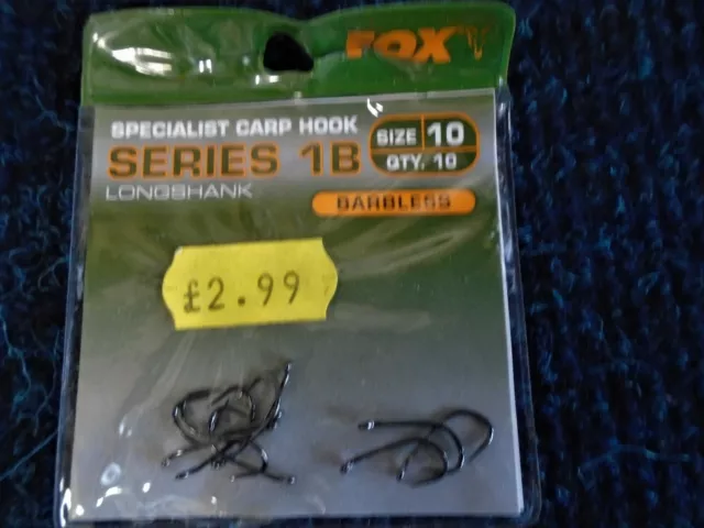 FOX SPECIALIST CARP Hook Series 1B Longshank Barbless £2.75 - PicClick UK
