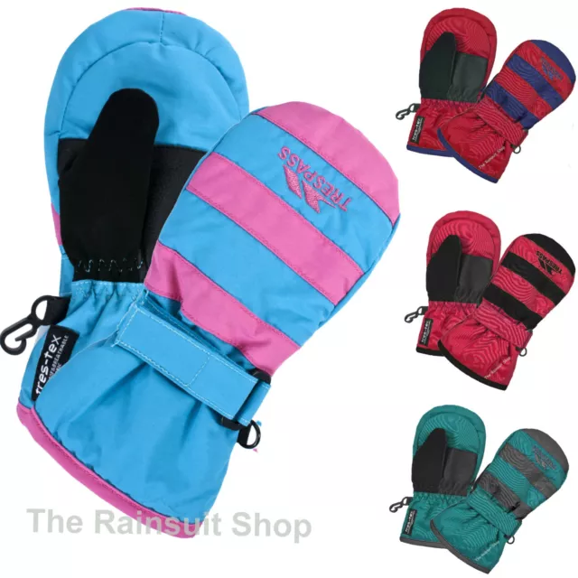 Trespass Santos Winter Kids Ski Mittens Gloves Waterproof Padded Children's 2-7Y