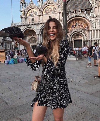 BNWOT Zara Black White Spotty Polka Dot Wrap Dress Playsuit - Size Medium UK10