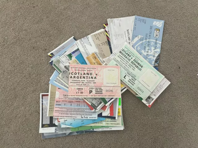 52 Scotland National football Team Used Match Ticket Stubs - FIFA UEFA Friendly