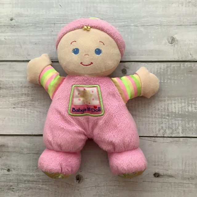Fisher Price My First Doll Pink Baby Rattle Security Lovey Stuffed Plush 2008