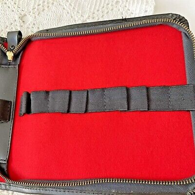 Nine Pocket Knife Zip Up Storage Display Case by GBD Japan Holder Black Red Felt