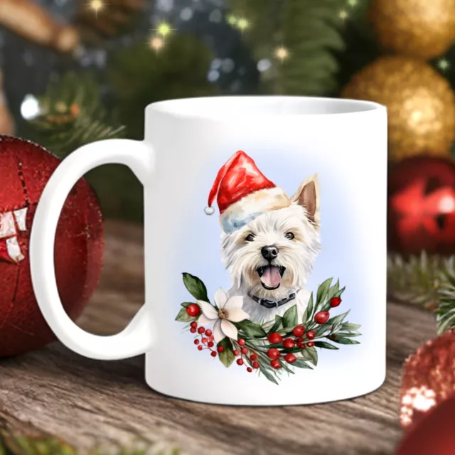 Pet Dog Mug, Christmas West Highland White Terrier - Ideal Christmas Gift
