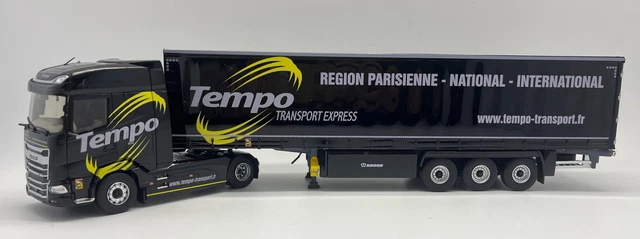 Miniature IVECO Stralis NP 4x2 et remorque plateau transports Delmonico